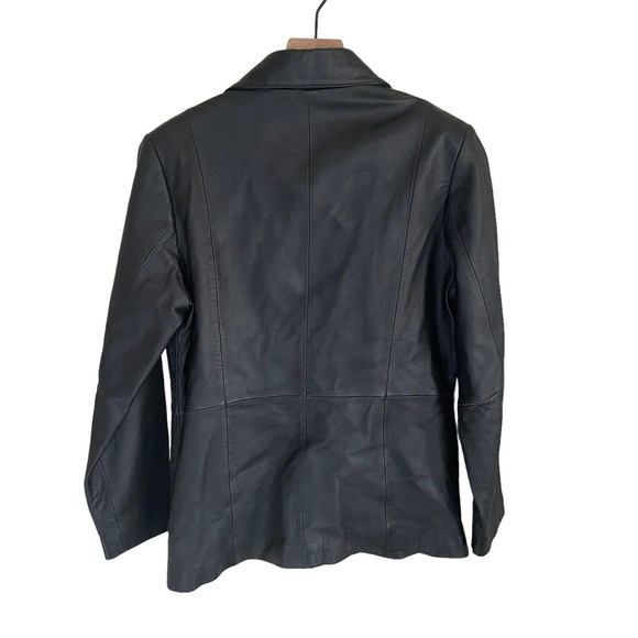 Preswick and Moore Women’s Black Leather Jacket Blazer Size Medium Soft Leather - Picture 2 of 8